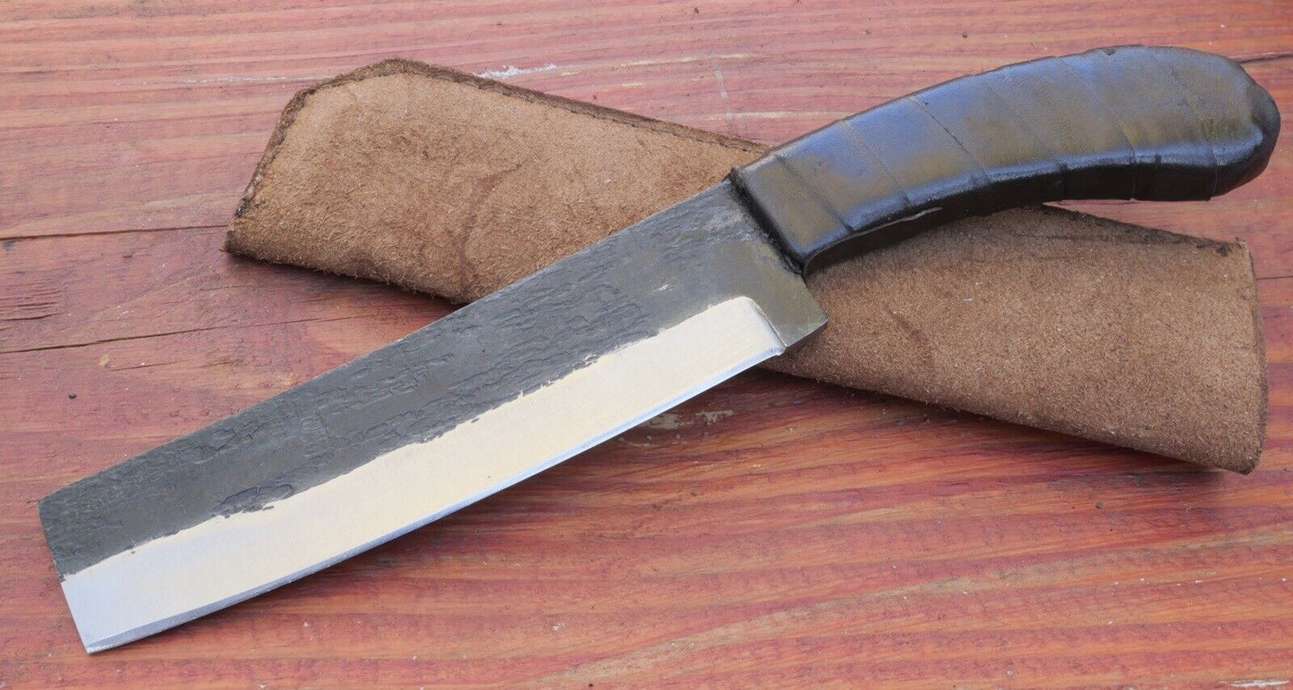 12” Mini Machete Hand Forged Chopper Carbon Steel Rustic Crude Heavy Duty Thick