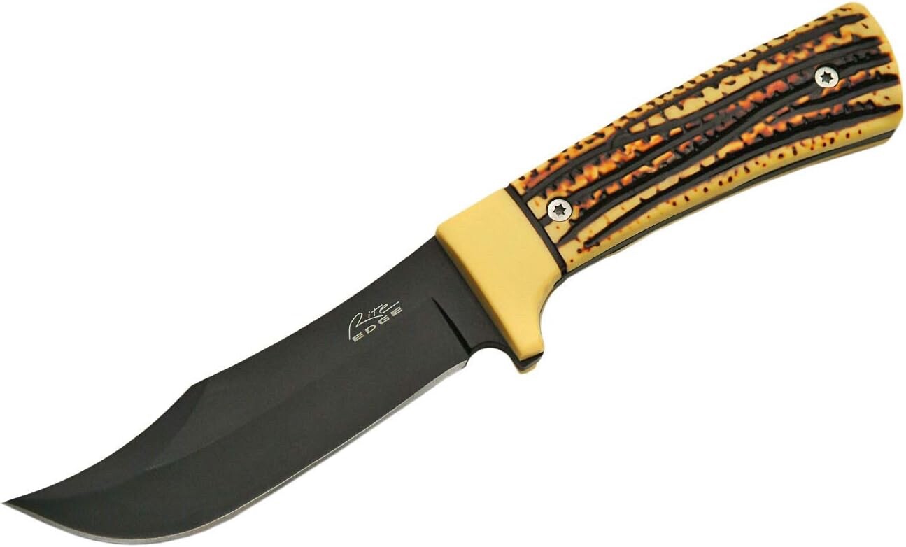 9.5" Suvival Knife Fixed Blade Full Tang Stealth Black Nylon Sheath Sharp EDC