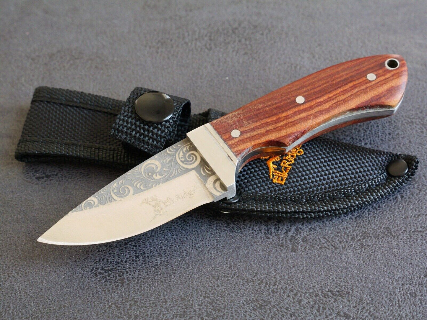 Awesome 6” Fixed Blade Knife Maori Design Full Tang Mini 2.6” Blade Wood Handle