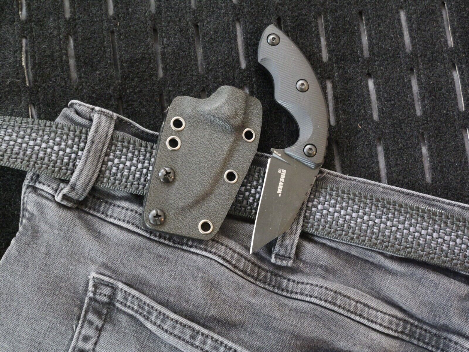 Stealth Black Fixed Blade Knife Mini Combat Knife 5" D2 Kydex Swat Tactical edc