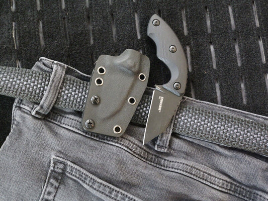 Stealth Black Fixed Blade Knife Mini Combat Knife 5" D2 Kydex Swat Tactical edc