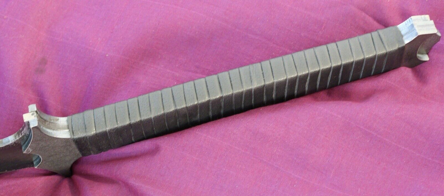 37” Sword Rustic Double Edge Carbon Steel Leaf Blade Spear Point Razor Sharp