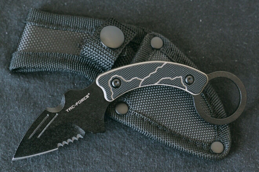 Tactical Karambit Ultimate Stealth Matte Black 2" Blade Swat Sniper Sharp Sheath