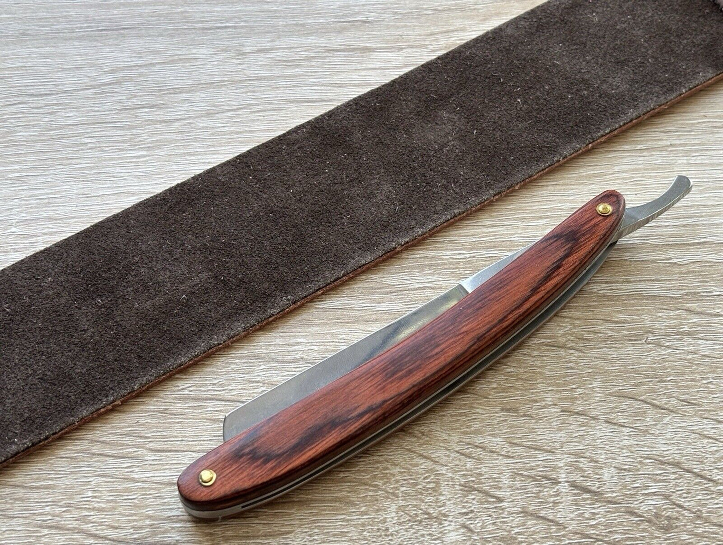 Straight Razor Set Sharpening Strop Wood Handle Vintage Classic Shave Men’s