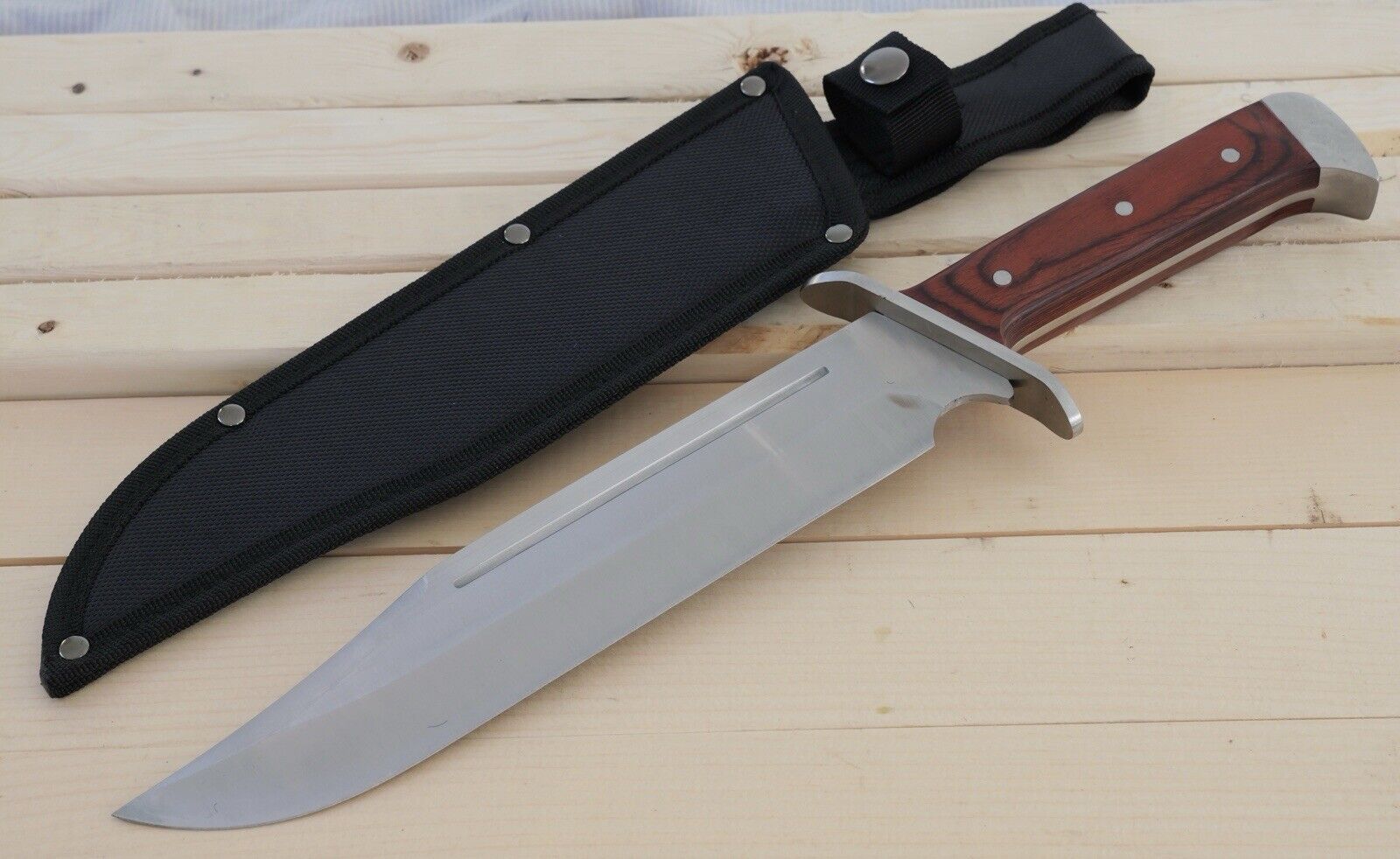 16” Bowie Knife Classic Mega XL Wood Handle Steel Hilt Sharp Wide Blade FullTang