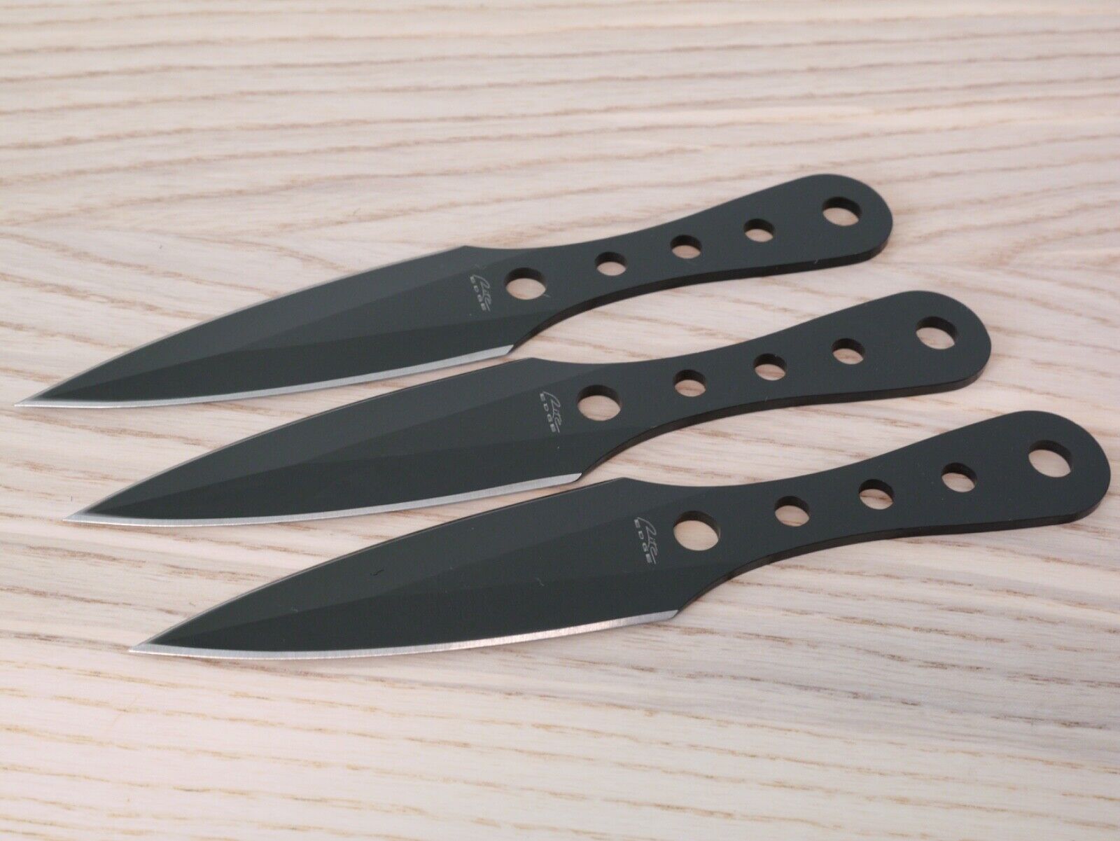 Classic 3pc Throwing Knife Set Stealth Balanced Knives Spear Double Edge Black