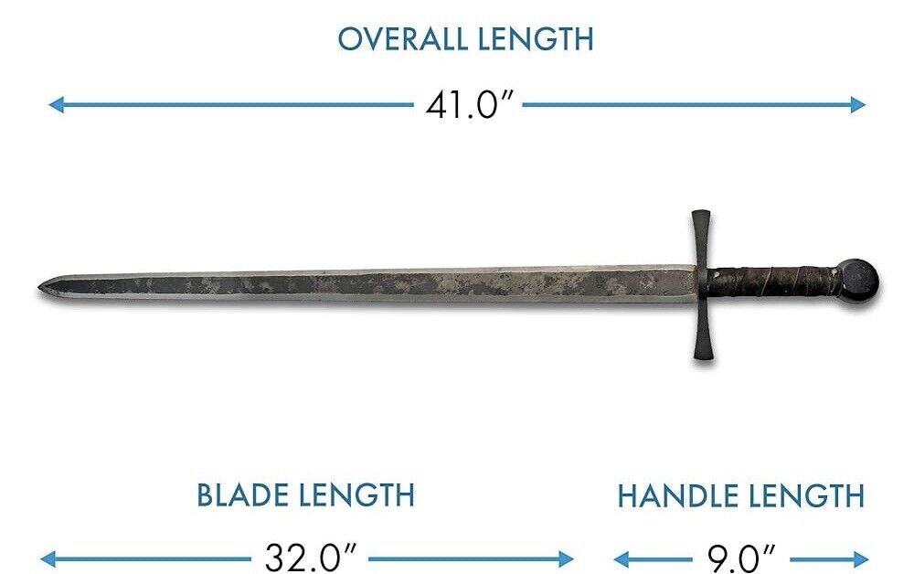 41” Rustic Broad Sword High Carbon Steel Full Tang Authentic Medieval Sharp