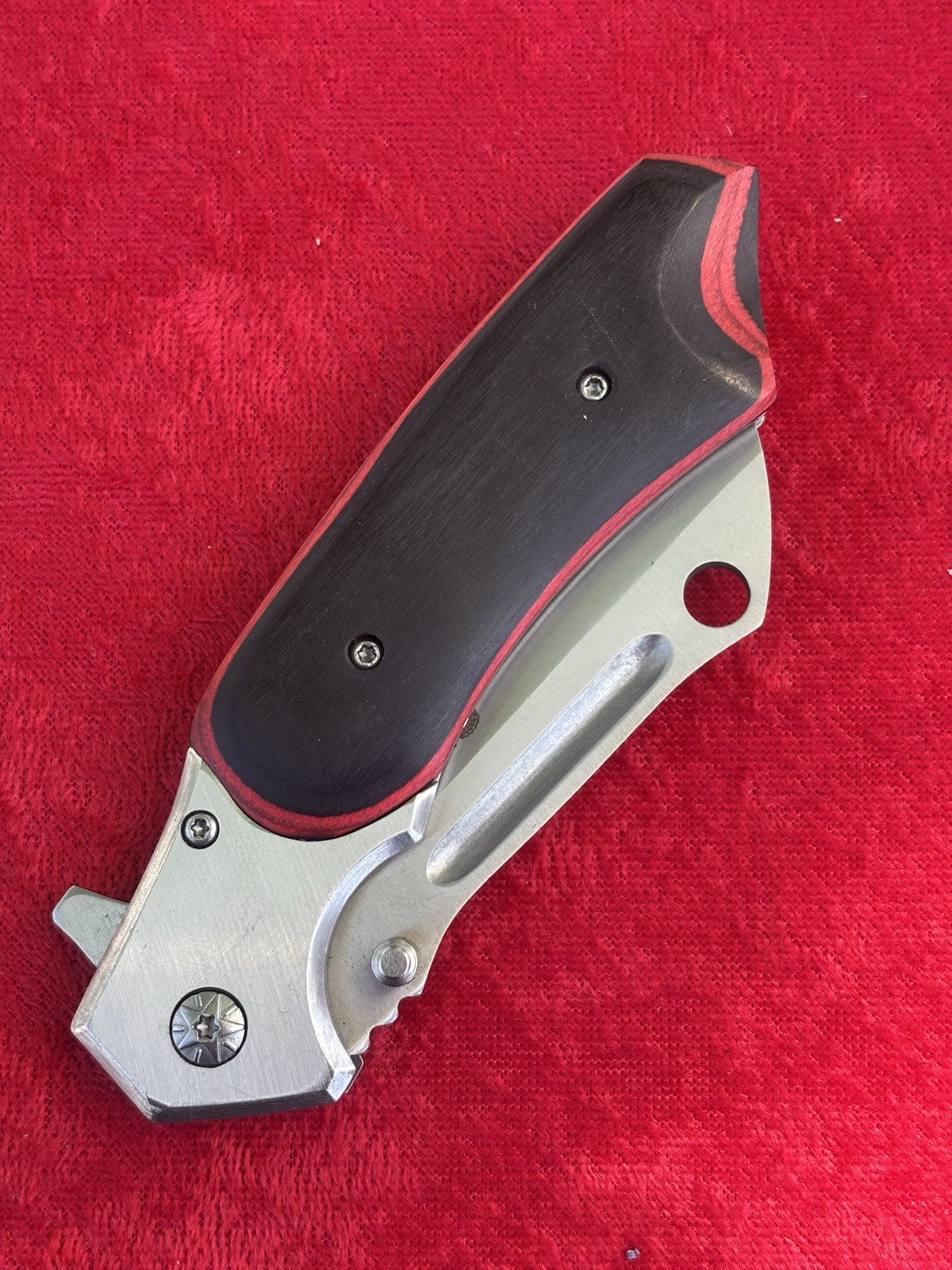 Cleaver Pocket Knife All Metal Wood Handle Spring Assist Frame Lock Heavy Duty