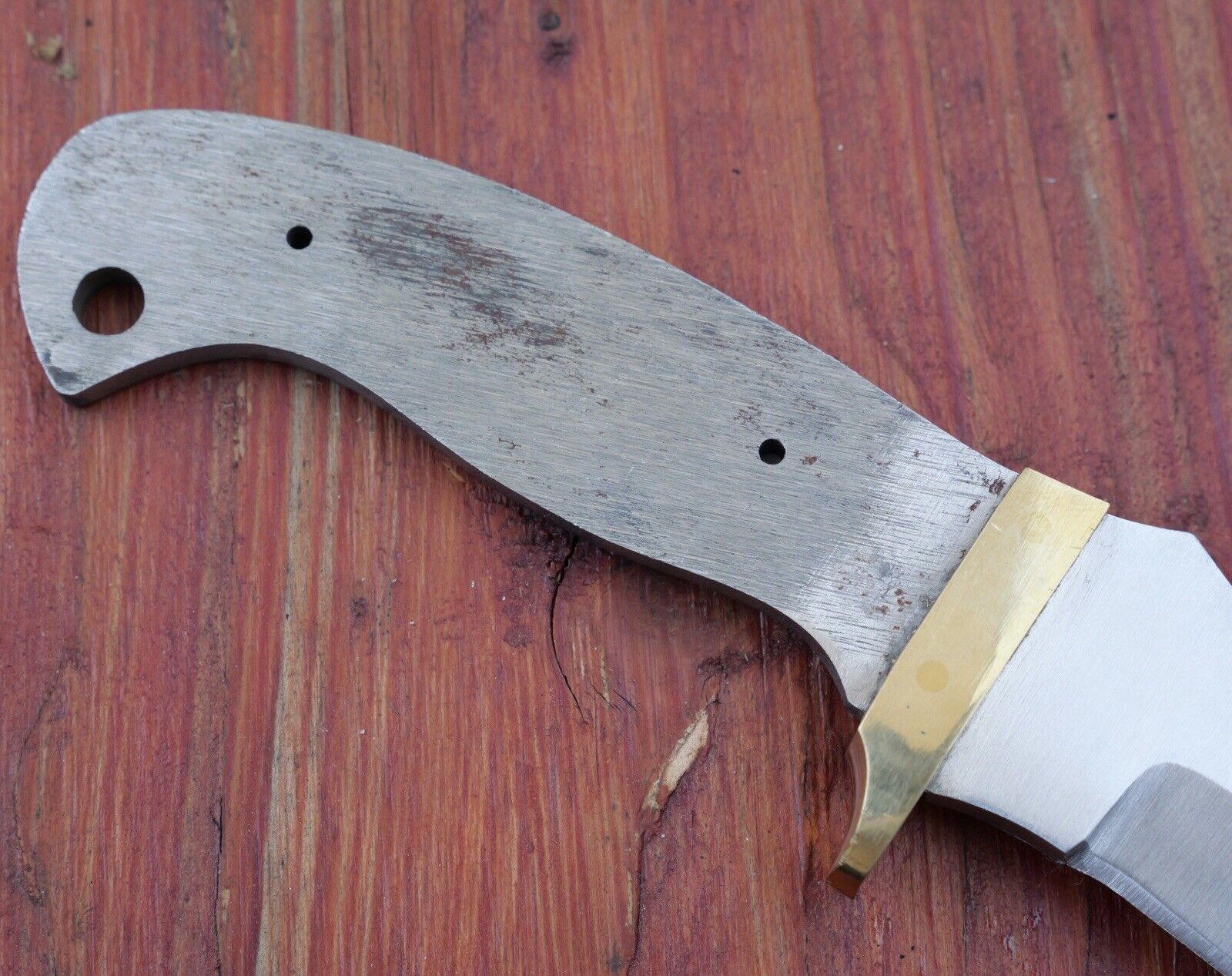 7” Blank Knife Fixed Blade Full Tang Brass Guard DIY Knifemaking