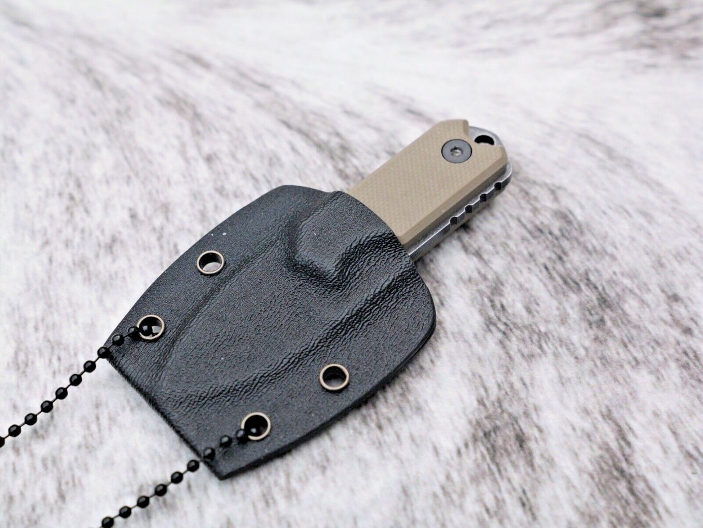 tiny neck knife 9cm full tang kydex sheath 3cm blade ball chain conceal carry