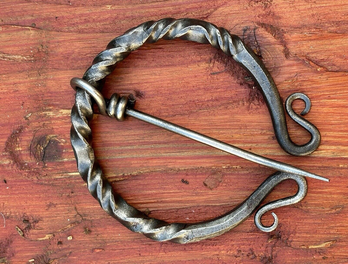 Medieval Cloak Pin Brooch Iron Hand Forged 3inches Heavy Duty Blacksmith Ornate