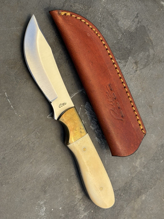7” Fixed Blade Knife Leather Sheath High Carbon Steel Knife Handmade Thick