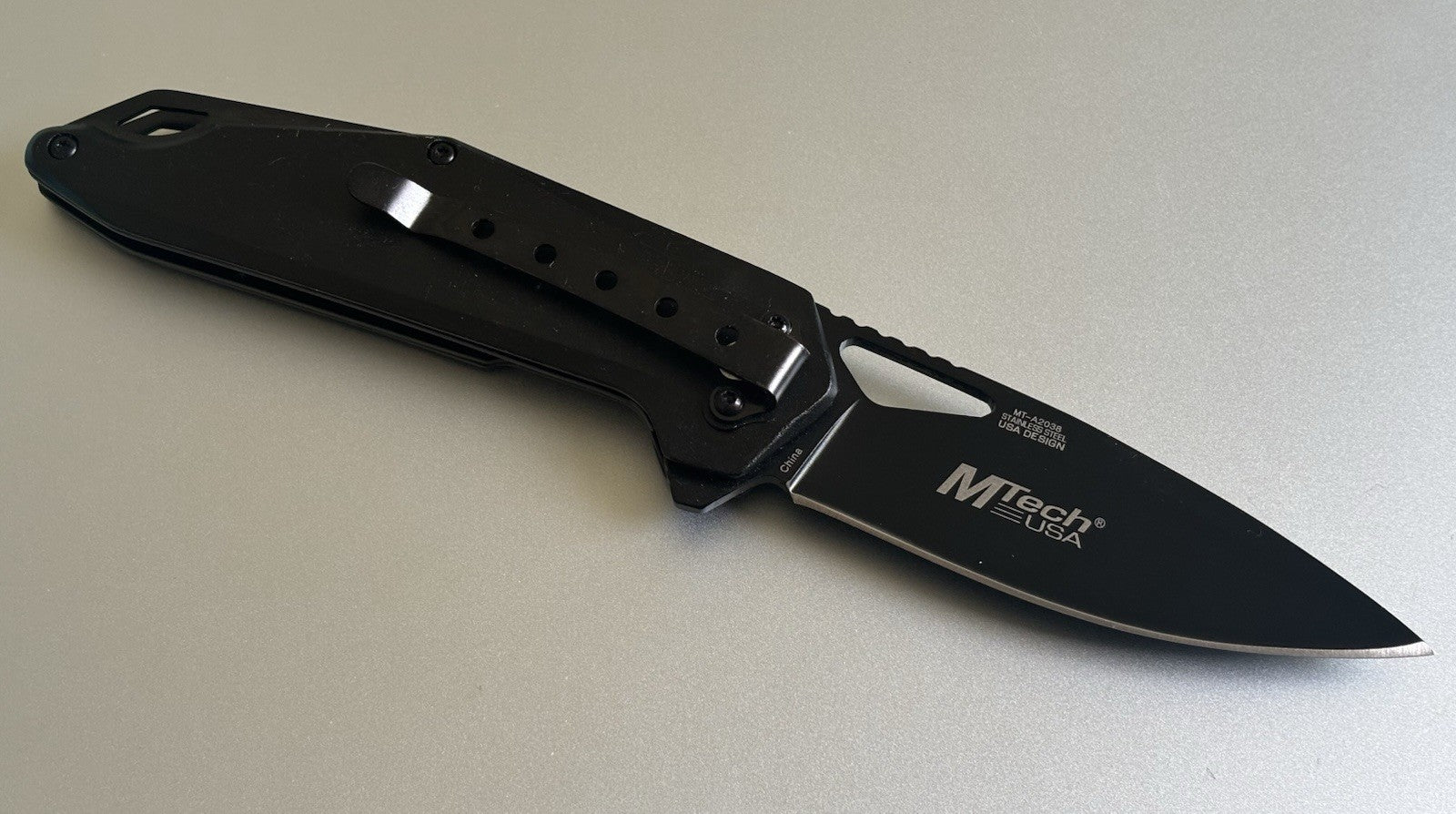 4” Pocket Knife Folding Black Spring Assist Full Metal Medium Conceal Carry
