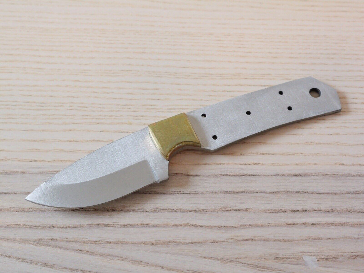 7.5” Blank Knife Full Tang Brass Guard Leather Sheath Carbon Steel Hand Forged