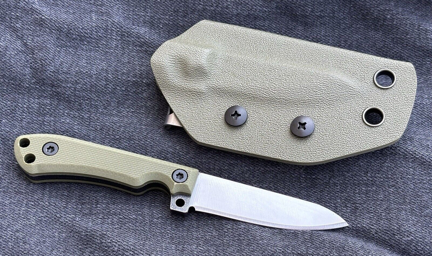 12cm Fixed Blade Knife Kydex Sheath Full Tang Back Pocket Clip Horizontal Carry