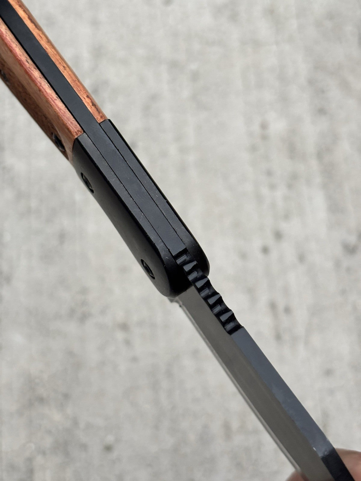 Elk Ridge Black Fixed Blade Knife with Wood Handle & Sheath – Durable & Sharp