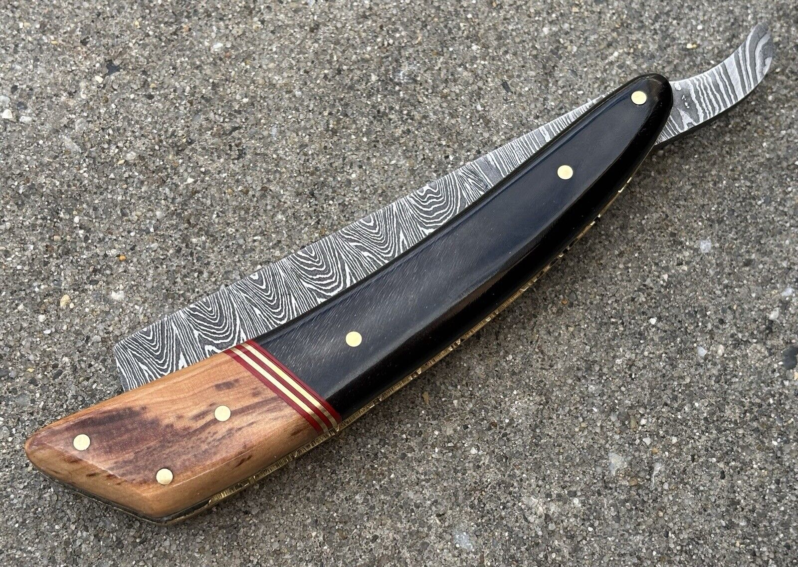 OG Vintage Shaving Straight Razor Leather Sheath Wood Handle Sharp Barber Dm