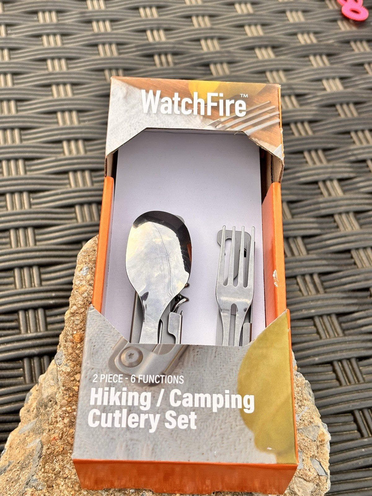 4” Camping Knife Swiss Army Style 6 Function Stainless Steel Spoon Fork Boyscout