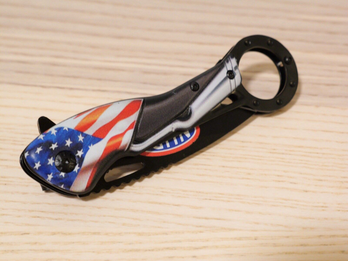 NHRA Pocket Knife Spring Assisted Karambit Drag Racing Knife Belt Clip Black
