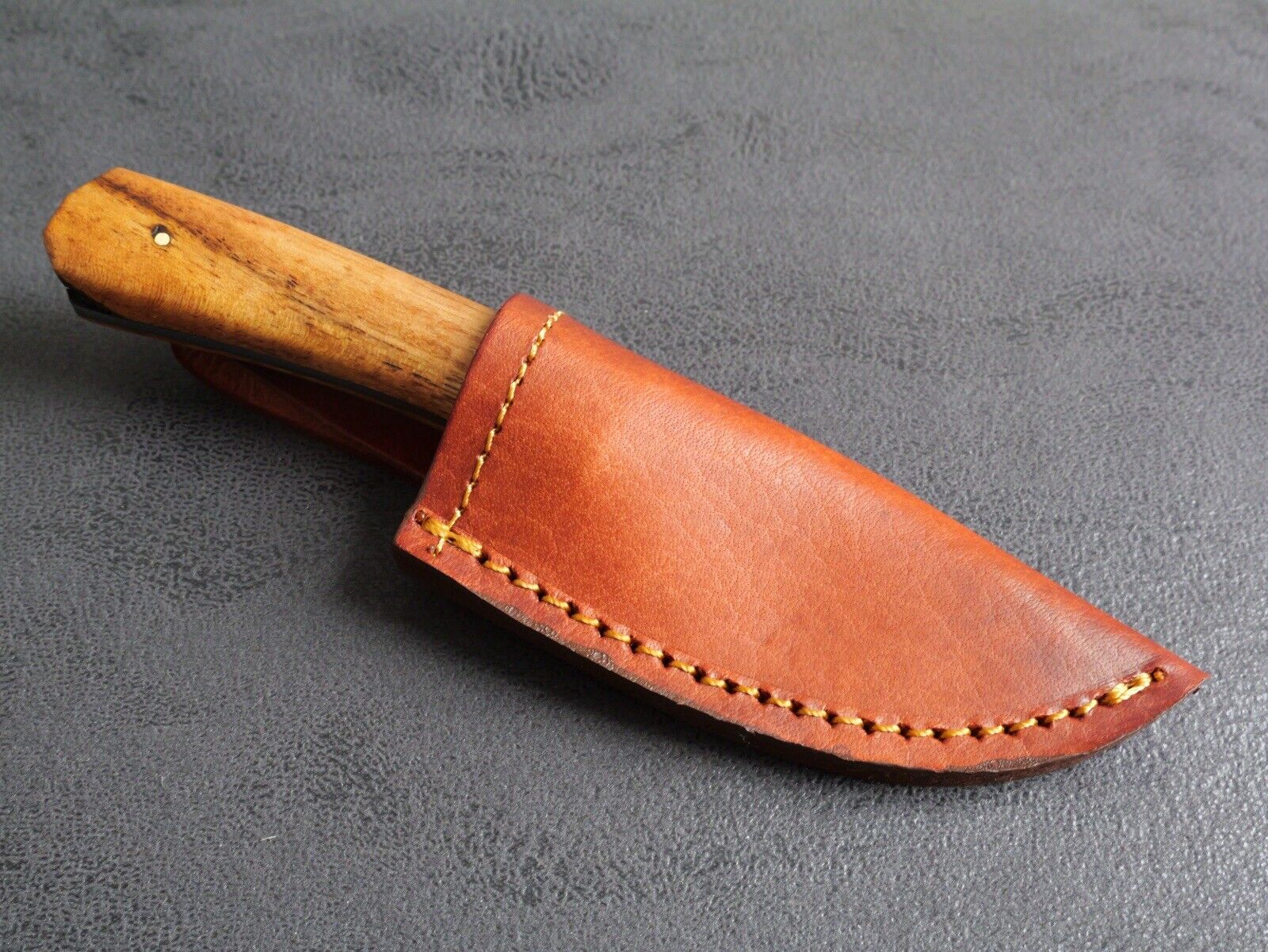7” Mini Fixed Blade Knife Hand Forged Carbon Steel Full Tang Custom Leather