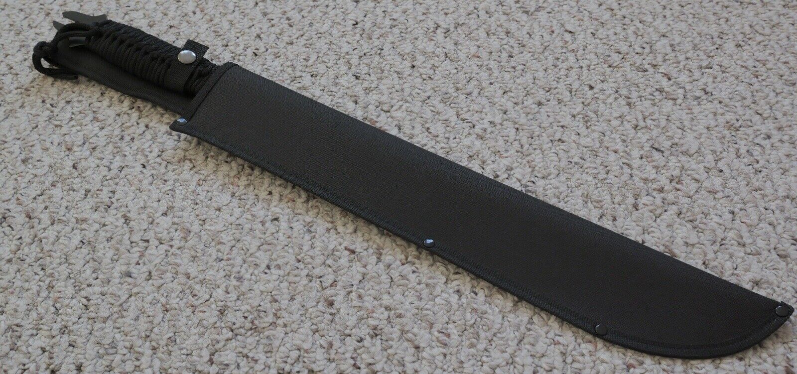 25” Machete Fang Black Full Tang Nylon Sheath Tactical Stealth Nylon Sheath Saw