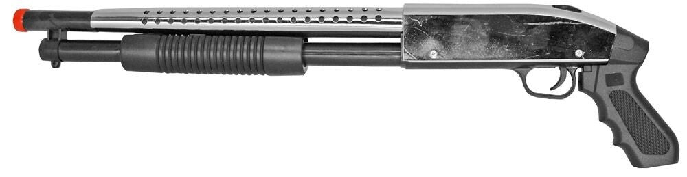 CYMA P.788 Spring Airsoft Shotgun 265 fps 25 round mag 6mm Bbs Chrome 27"