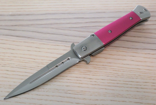 Pocket Knife Vintage Italian Design Ladies Girly Handle Pink Assisted Women Cute