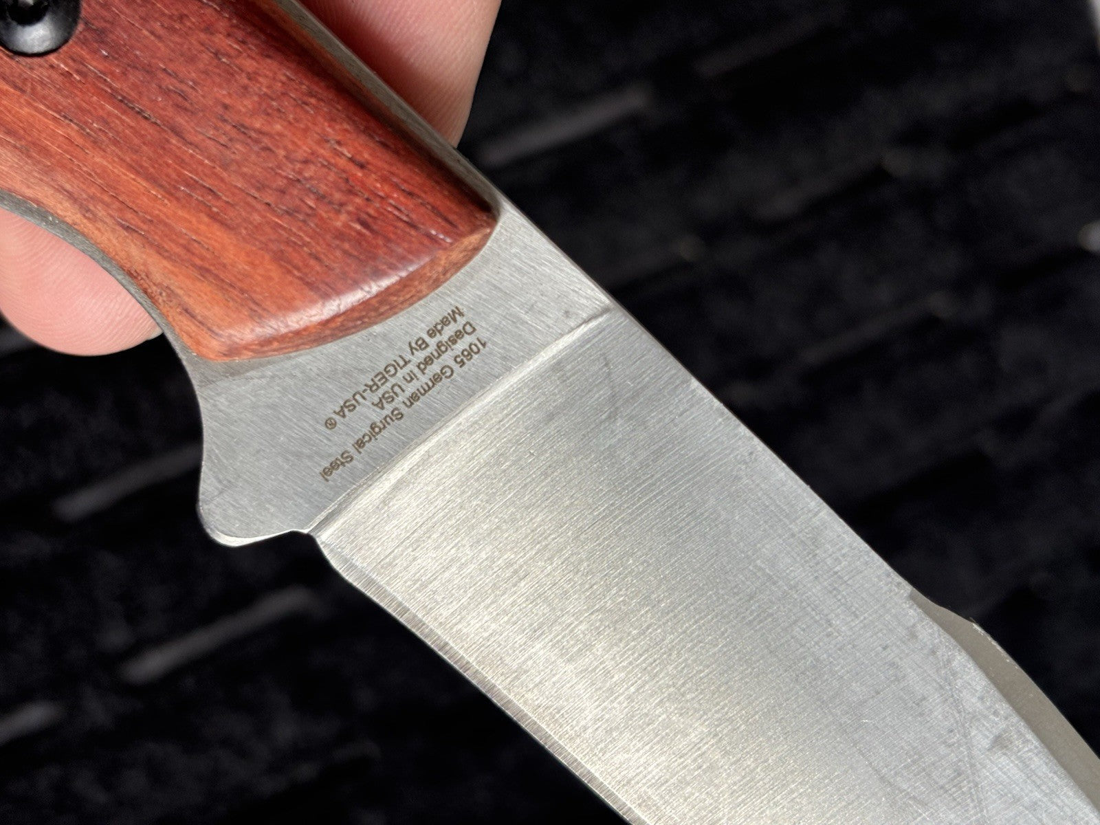8” Fixed Blade Knife Full Tang Wood Handle Kydex Sheath Vertical Horizontal