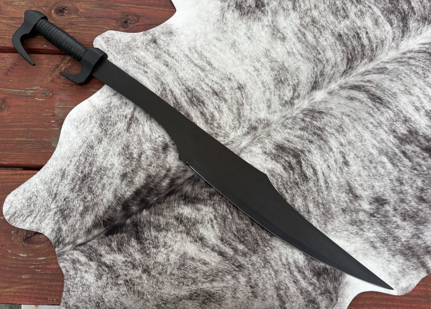 34” Spartan Sword Heavy Duty 26” Blade Genuine Leather Sheath Heavy Thick Real