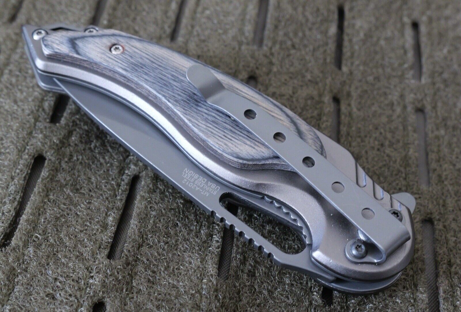 Spring Assist Pocket Knife Dark Gray All Metal 8” Overall High Quality Full Size