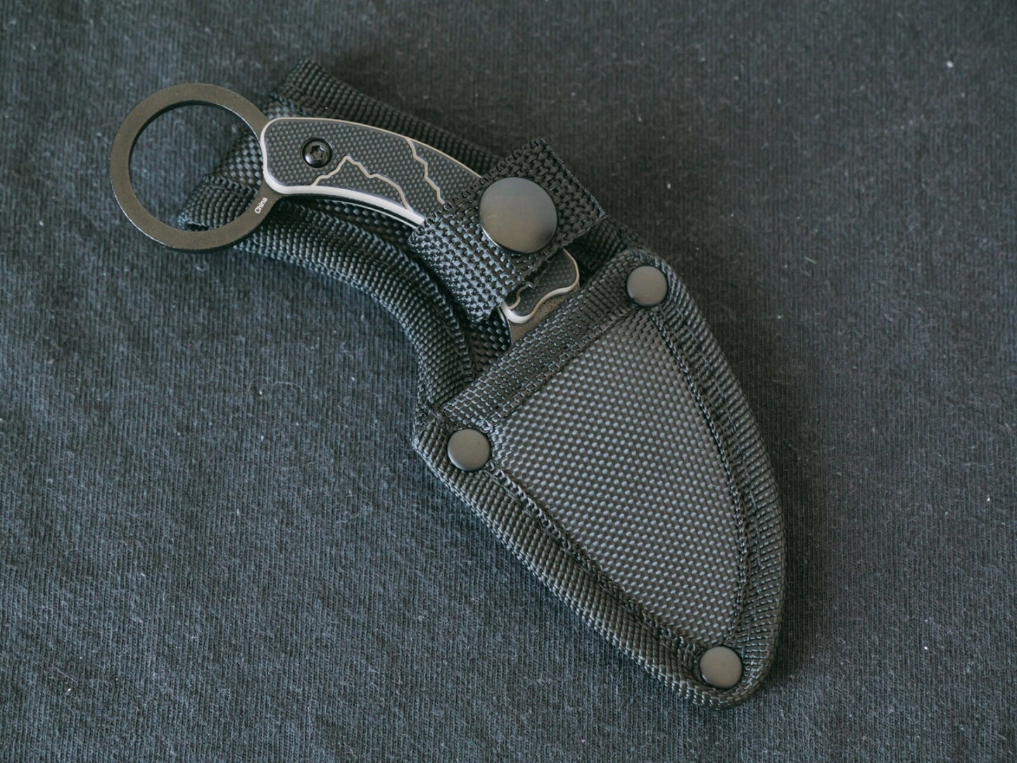 Tactical Karambit Ultimate Stealth Matte Black 2" Blade Swat Sniper Sharp Sheath