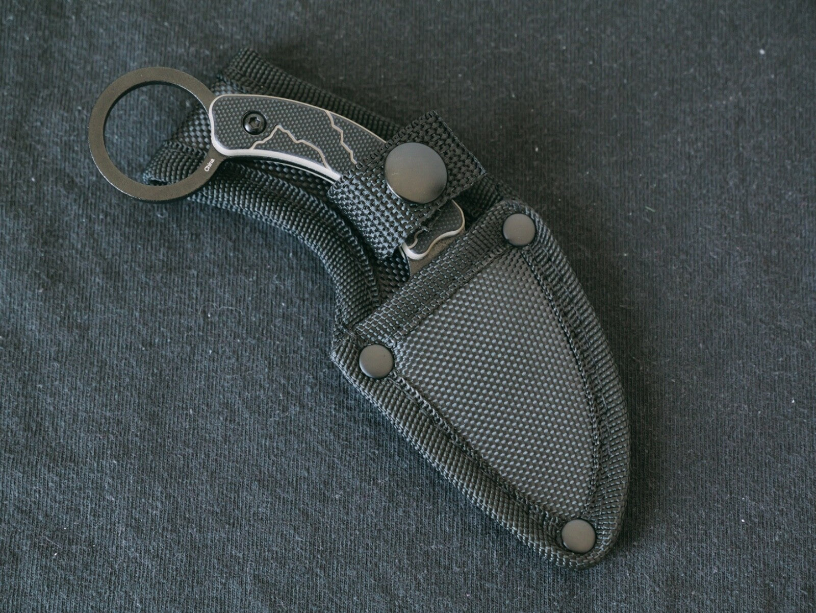 Tactical Karambit Ultimate Stealth Matte Black 2" Blade Swat Sniper Sharp Sheath
