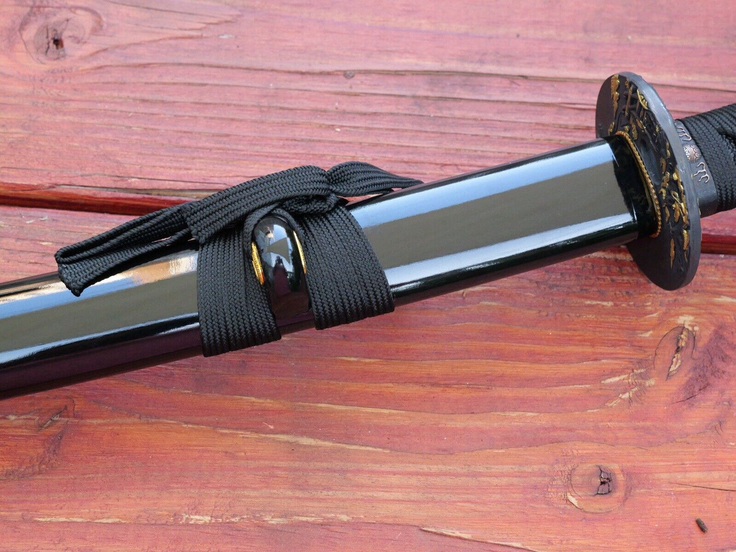 41” Samurai Sword Katana Black/gold Razor Sharp Battle Ready Stand Included XL