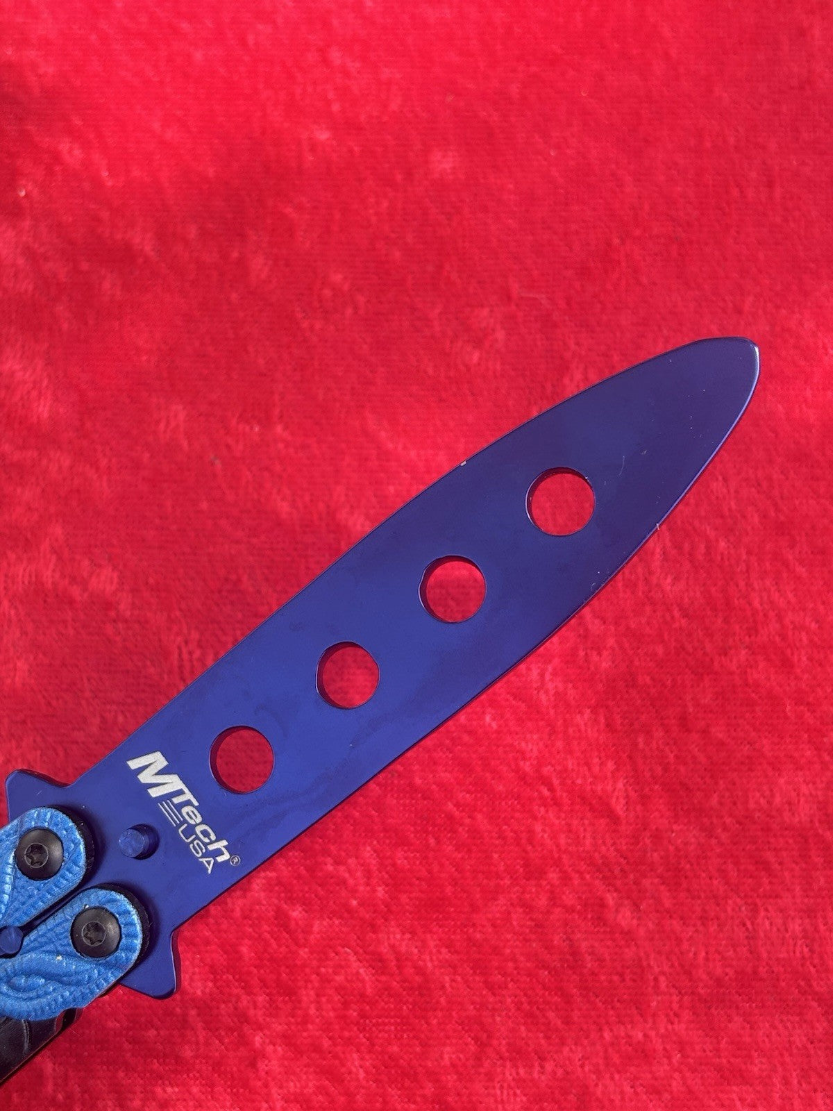 5.5" TRAINING BUTTERFLY Balisong Practice Blue Gradient Flip Trick Toy Blunt