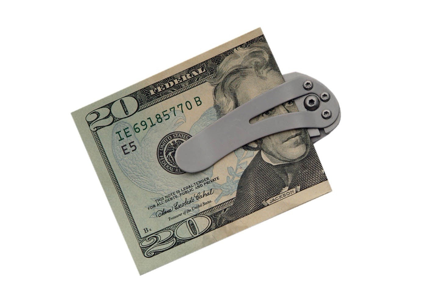 3” Money Clip Knife Satin Grey Skeleton Frame Liner Lock Sharp Compact Folding