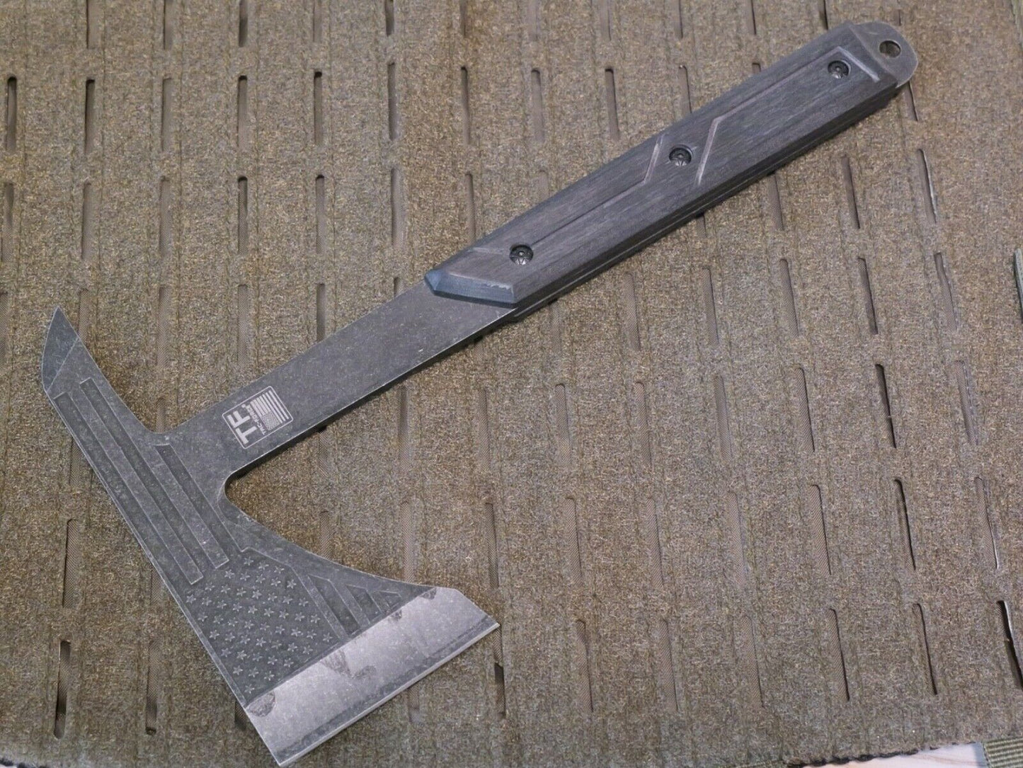 Tac Force Full Tang Tactical Axe TOMAHAWK Full Size 13" USA Flag Wood Handle