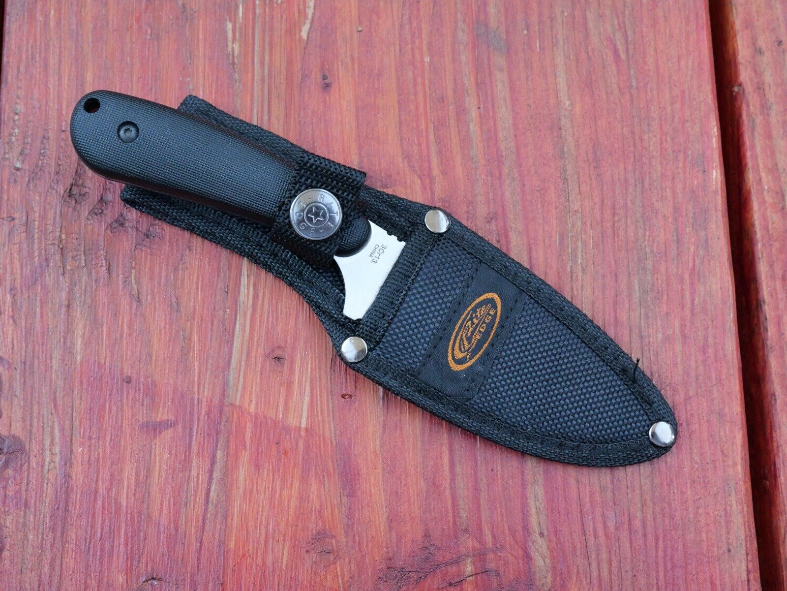 7” Mini Fixed Blade Knife Heavy Duty Full Tang Nylon Sheath Black Handle Edc