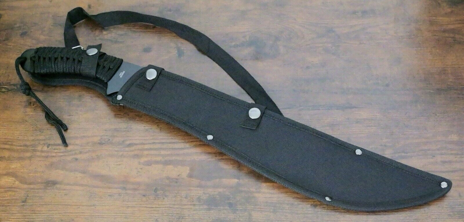 21” Machete Black Medium Size Sawback Full Tang Sharp Heavy Duty Back Sling