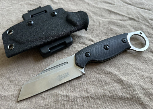 Fixed Blade Knife D2 Steel Horizontal Carry Sheath Warncliffe Blade discount
