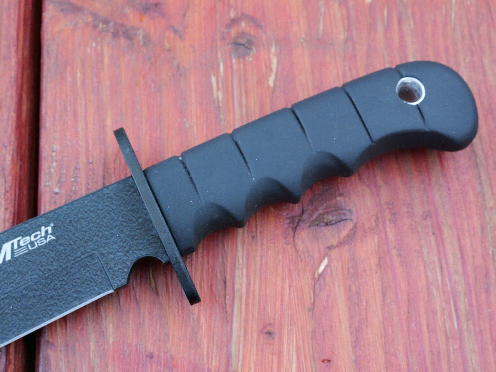 14” Fixed Blade Knife Black Stealth USMC Style Powder Coated Blade Rubber Handle