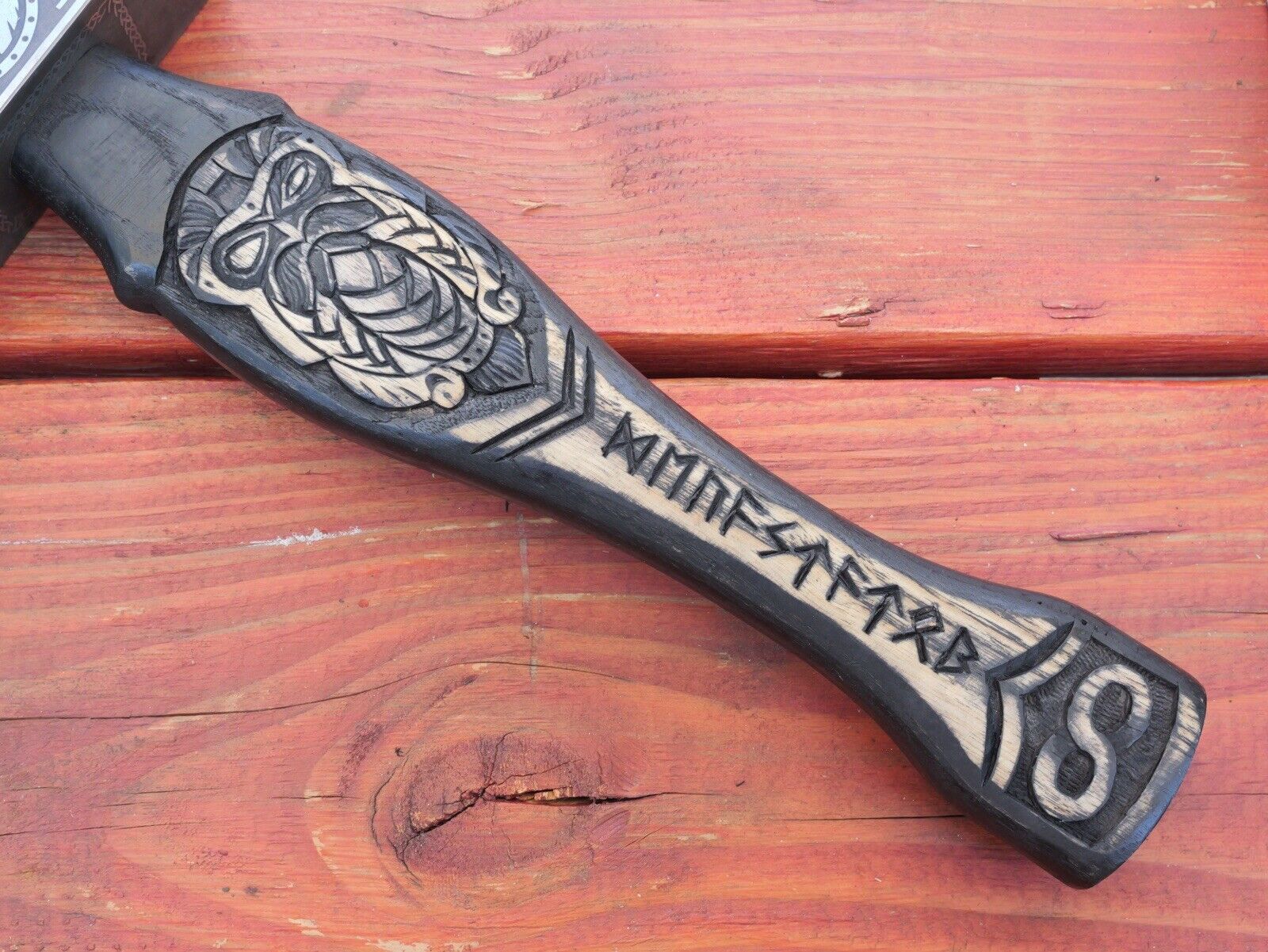 15” Dwarven Hammer Hand Forged Carbon Steel HEAVY Wood Handle Engraved 5x2 Head