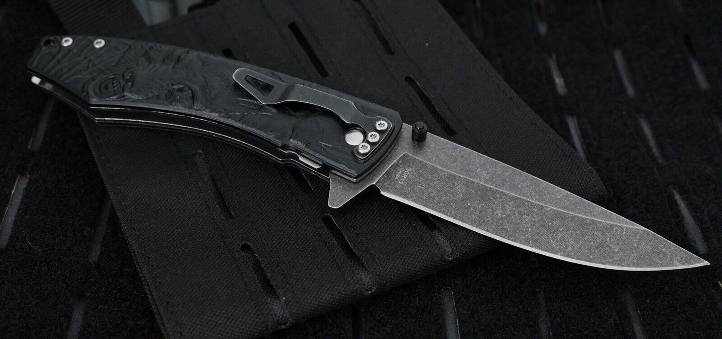 5” Wolf Pocket Knife Spring Assist Black Deep Carry Pocket Clip Full Size Sharp