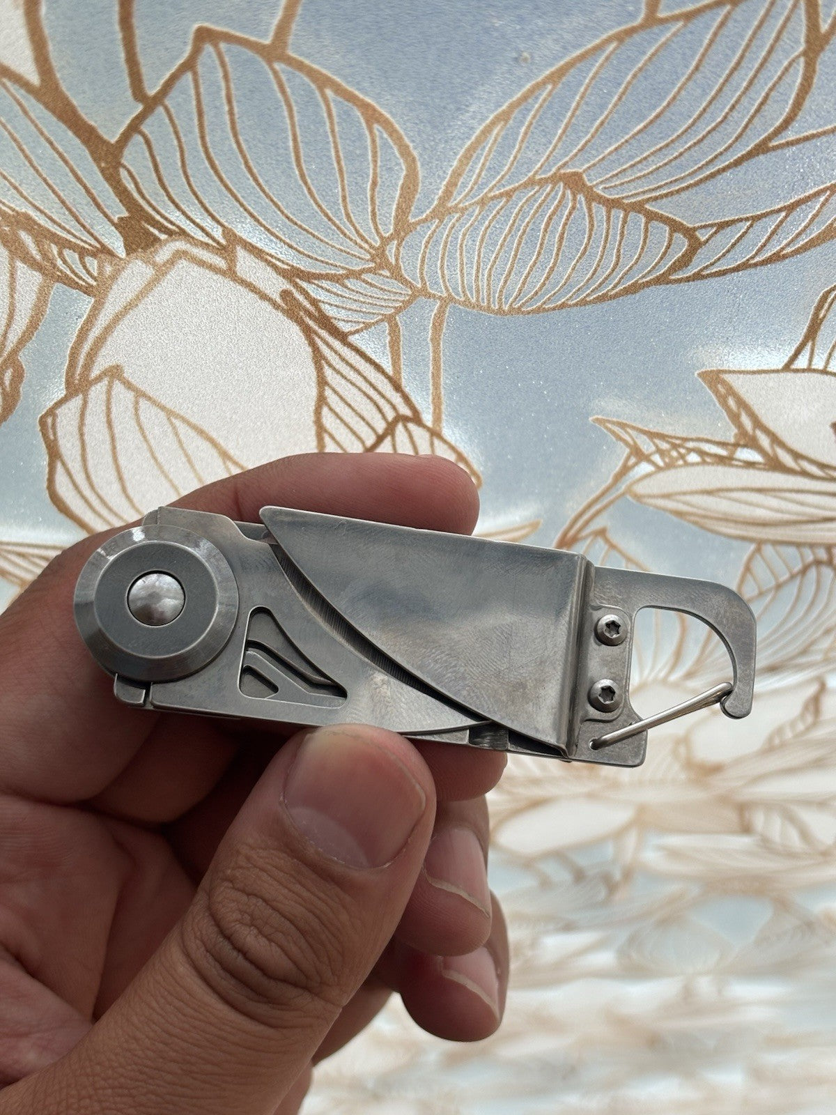 3” Money Clip Pocket Knife Trail Opener 2” Blade Can Opener Carabiner Clip