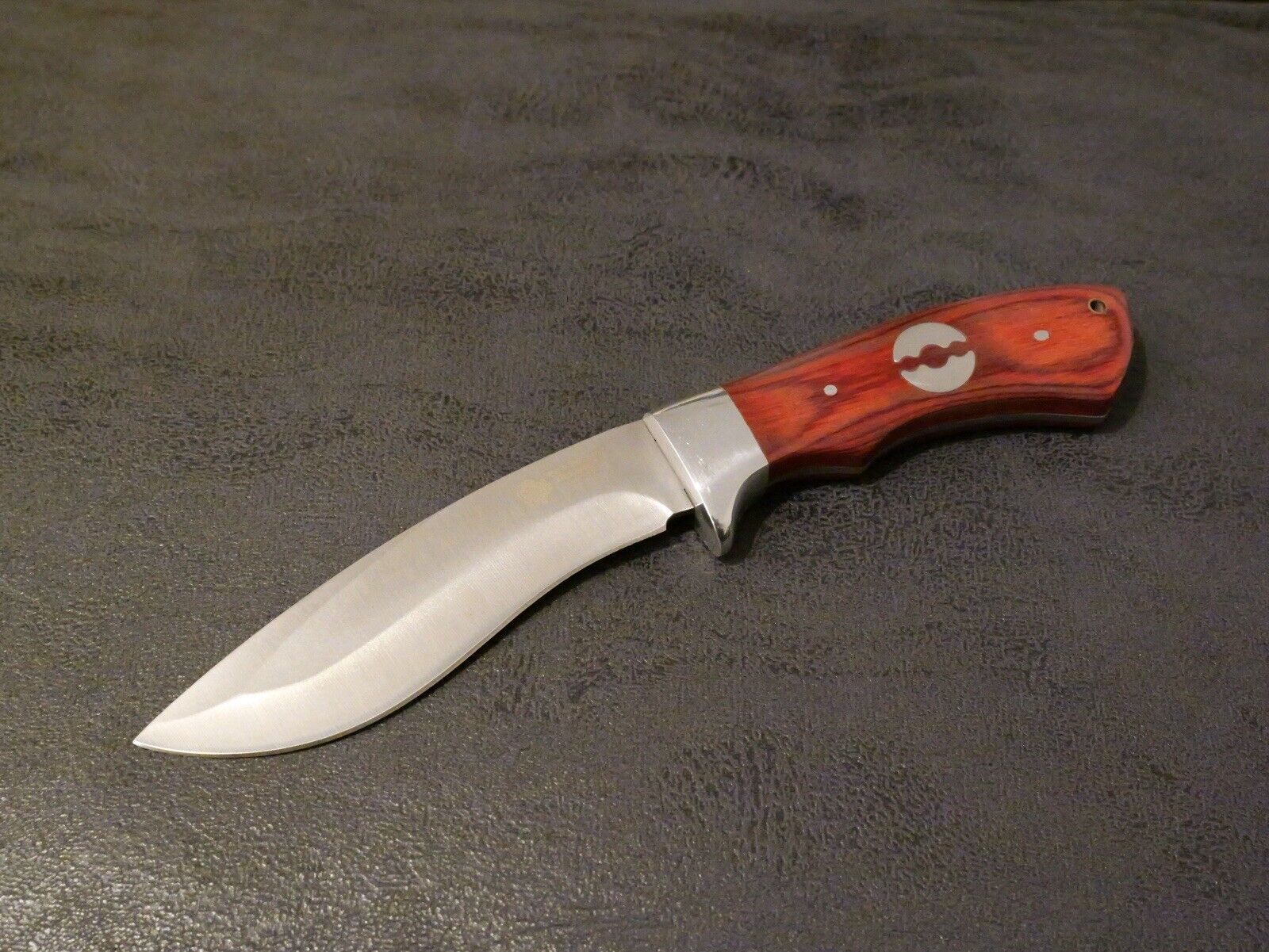 9” Mini Kukri Fixed Blade Knife Wood Handle Nylon Sheath 440 Stainless Steel Edc