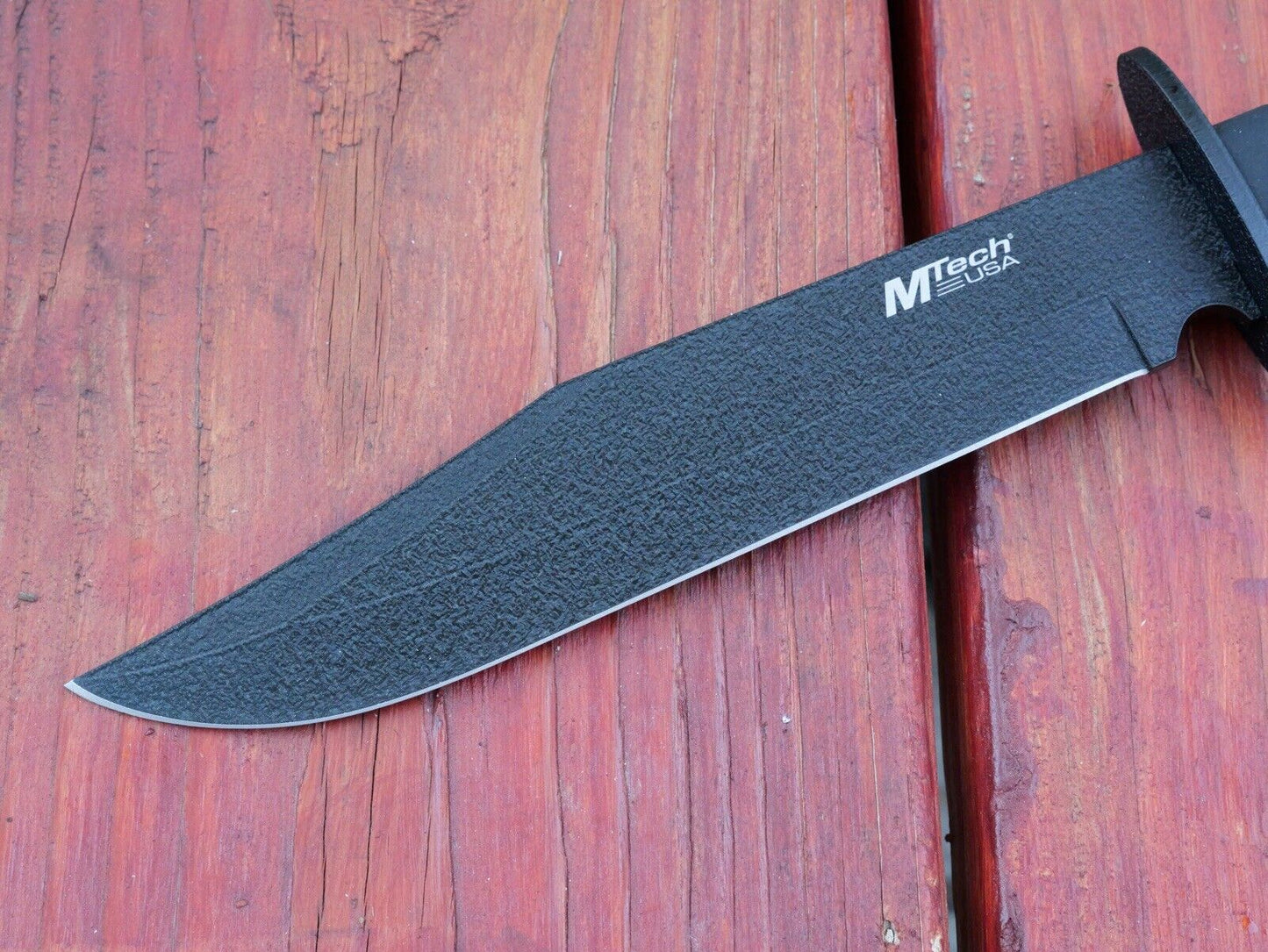 14” Fixed Blade Knife Black Stealth USMC Style Powder Coated Blade Rubber Handle