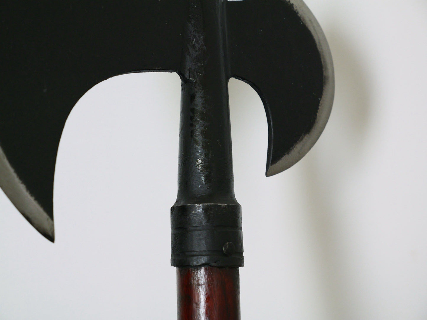 29” Medieval Battle Axe Hand Forged Wood Handle 3 Sided Spear Tip Rustic 
