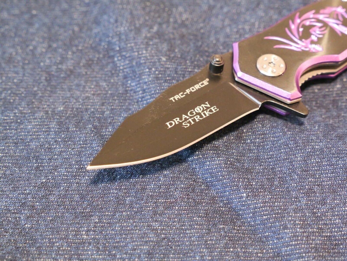 Purple Dragon Strike Pocket Knife Mini Ladies 6" Overall 2" Blade Small Cute