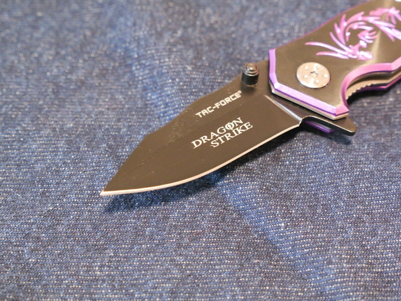 Purple Dragon Strike Pocket Knife Mini Ladies 6" Overall 2" Blade Small Cute