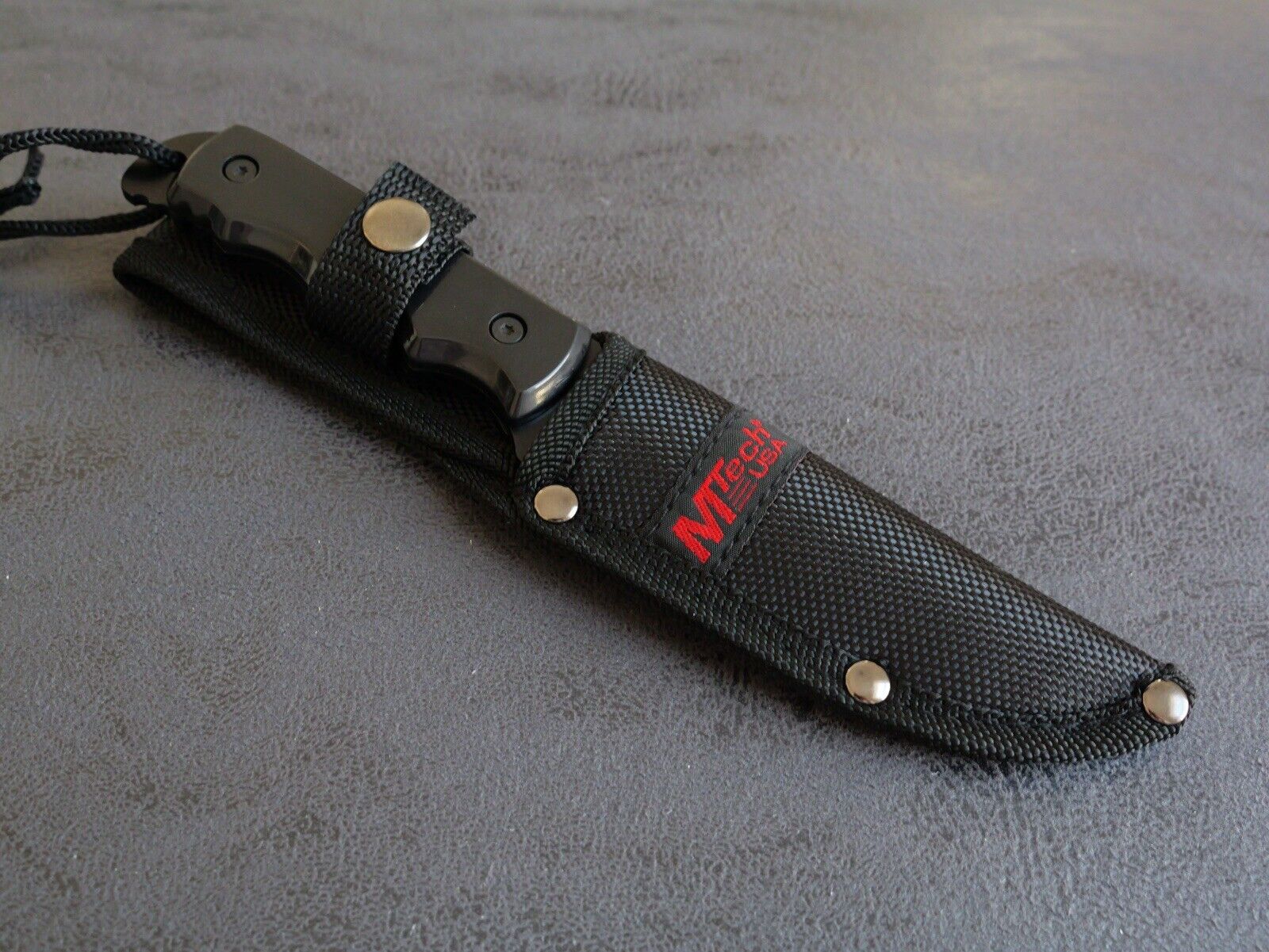 8” Fixed Blade Knife Full Tang Black Nylon Sheath 4mm Thick Tactical Edc