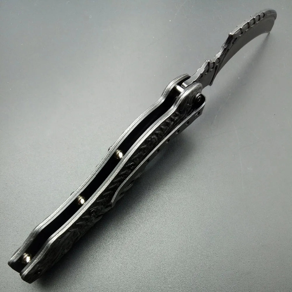 Skeleton Pocket Knife Spring Assisted Grim Reaper Design 8" Open Folding Knife Skull Scythe Blade